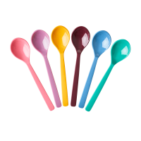 Set of 6 Melamine Spoons In Dance Out Colours Rice DK